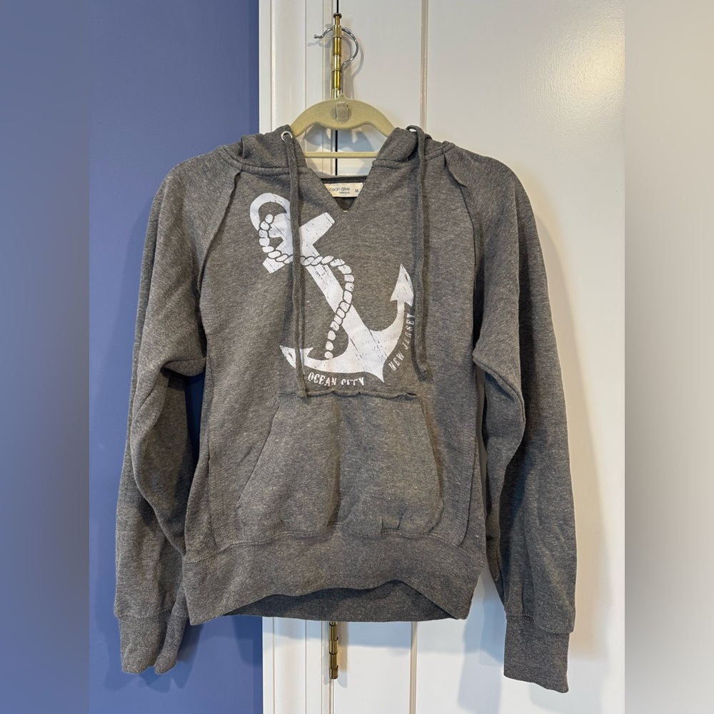 Gray Anchor Graphic Hoodie